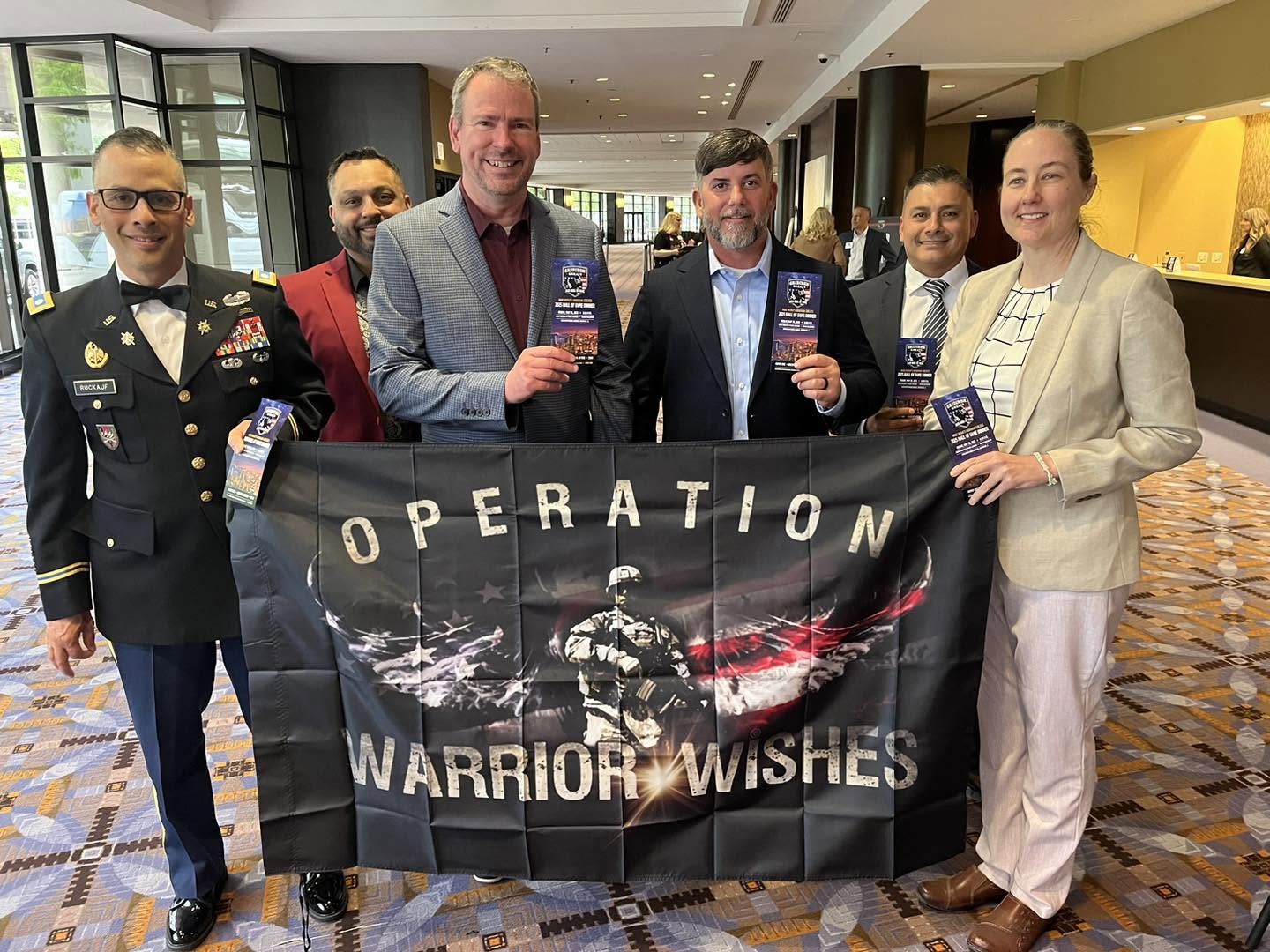 Warriors in uniform and supporters at the Military Sports Hall of Fame dinner